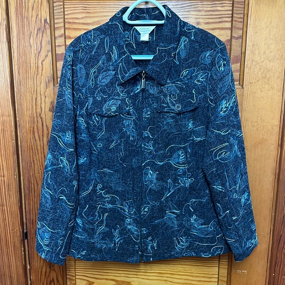 CJ Banks Zippered Jacket with slip pockets at waist and faux pockets at chest - Picture 1 of 8